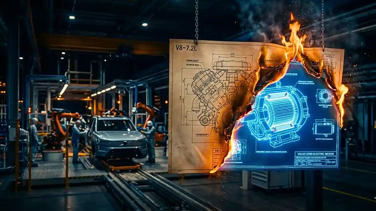 Volvo burnt combustion engine blueprint